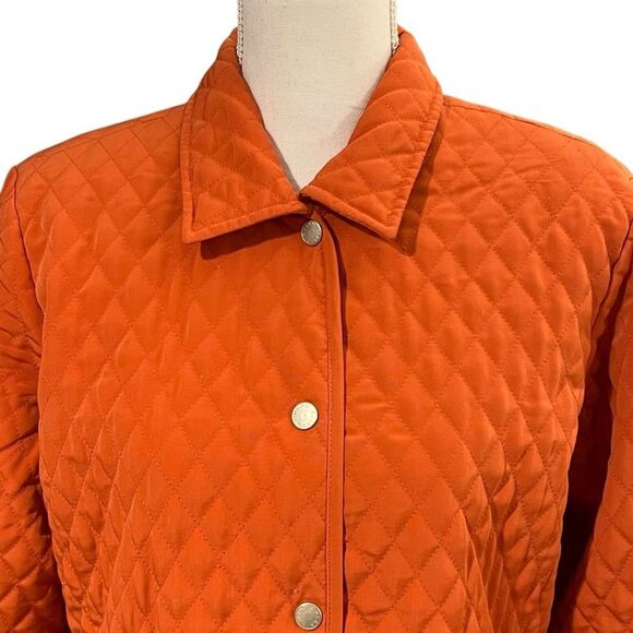 Susan Graver Quilted Utility Jacket Size S Orange Barn Equestrian Cabincore - Picture 2 of 9